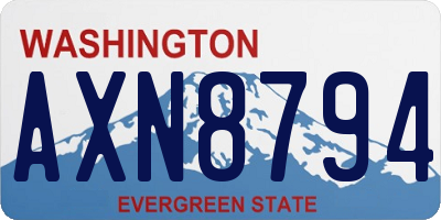 WA license plate AXN8794