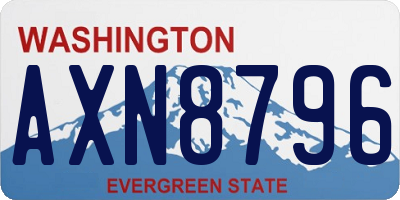WA license plate AXN8796
