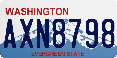 WA license plate AXN8798