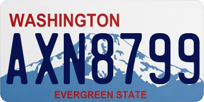 WA license plate AXN8799