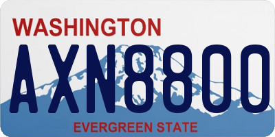 WA license plate AXN8800