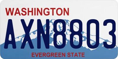 WA license plate AXN8803