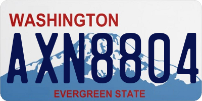 WA license plate AXN8804