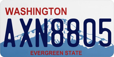 WA license plate AXN8805