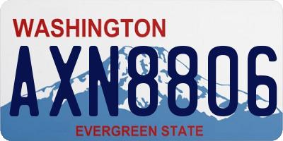 WA license plate AXN8806