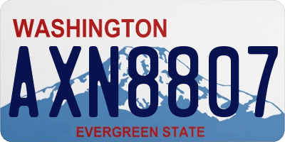 WA license plate AXN8807