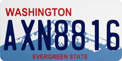 WA license plate AXN8816