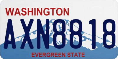 WA license plate AXN8818