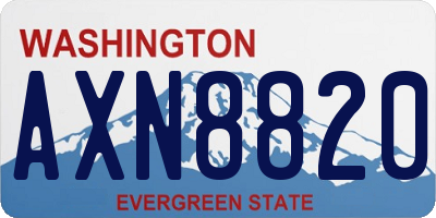 WA license plate AXN8820