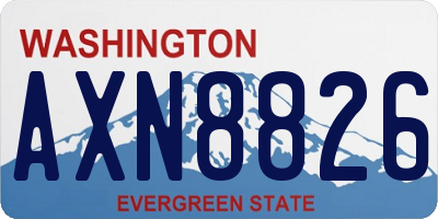 WA license plate AXN8826