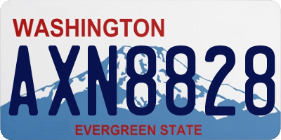WA license plate AXN8828