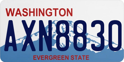 WA license plate AXN8830