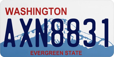 WA license plate AXN8831