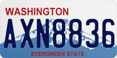 WA license plate AXN8836