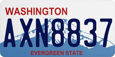 WA license plate AXN8837