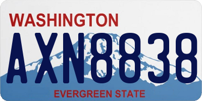 WA license plate AXN8838