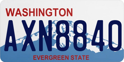 WA license plate AXN8840