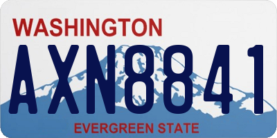 WA license plate AXN8841