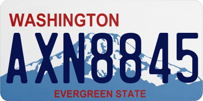 WA license plate AXN8845