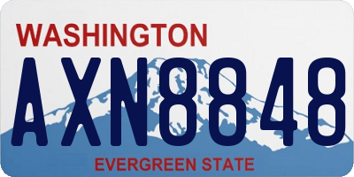 WA license plate AXN8848