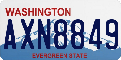 WA license plate AXN8849
