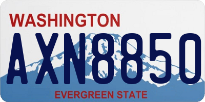 WA license plate AXN8850