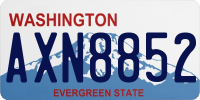 WA license plate AXN8852