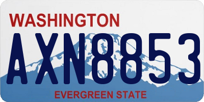 WA license plate AXN8853