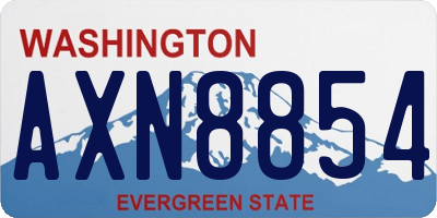 WA license plate AXN8854