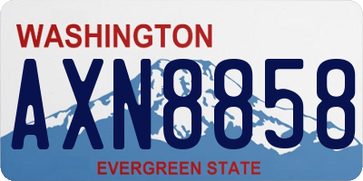 WA license plate AXN8858