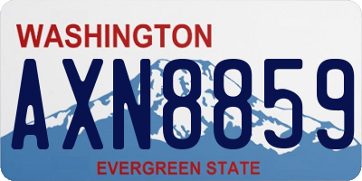 WA license plate AXN8859