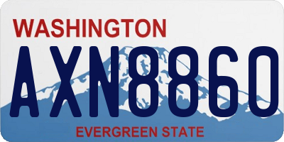 WA license plate AXN8860