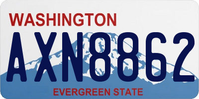 WA license plate AXN8862