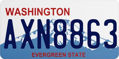 WA license plate AXN8863