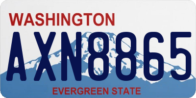 WA license plate AXN8865