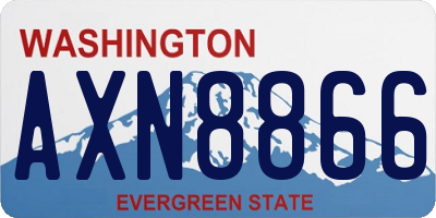 WA license plate AXN8866
