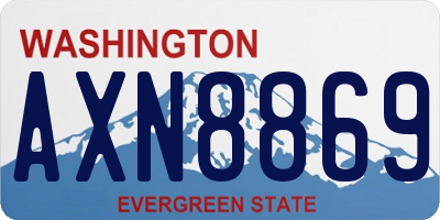WA license plate AXN8869