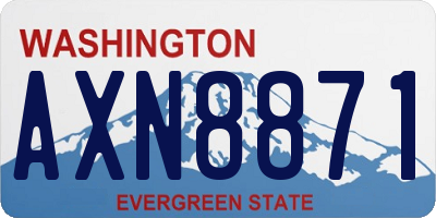 WA license plate AXN8871