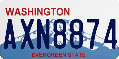 WA license plate AXN8874