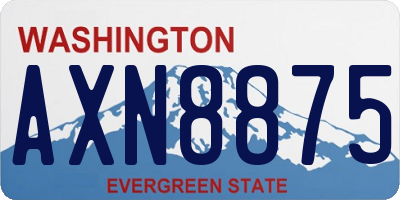 WA license plate AXN8875