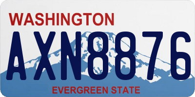 WA license plate AXN8876