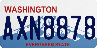 WA license plate AXN8878