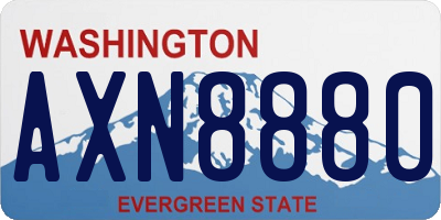 WA license plate AXN8880