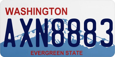 WA license plate AXN8883