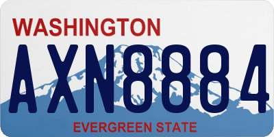 WA license plate AXN8884