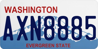 WA license plate AXN8885