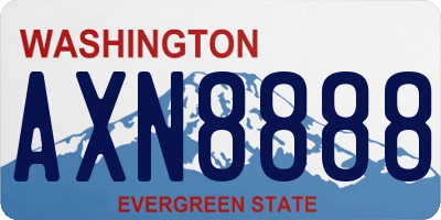WA license plate AXN8888