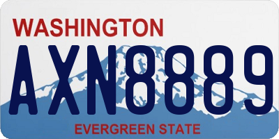 WA license plate AXN8889