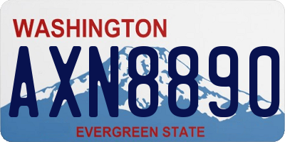 WA license plate AXN8890