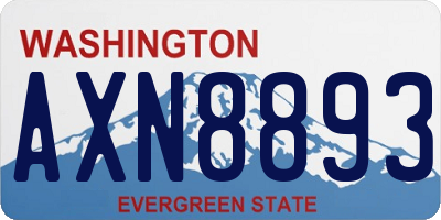 WA license plate AXN8893